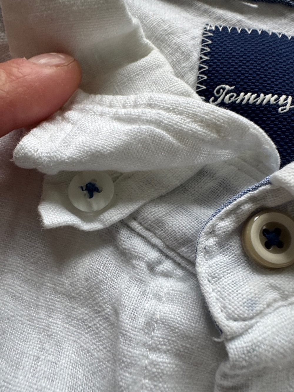 Johnny Bahama Linen Cotton Shirt Large White Coastal Resort Beach Button Up - Picture 13 of 15